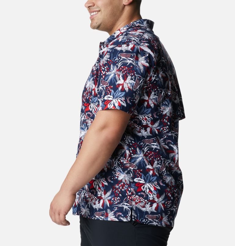 Men's Columbia PFG Trollers Best Short Sleeve Shirts Flower | Plus Size CA-U85AC